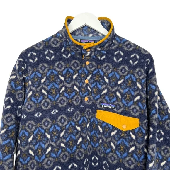 Patagonia Synchilla Snap T Fleece Pullover Tundra Cluster Navy Blue Men's Size M - Picture 4 of 14